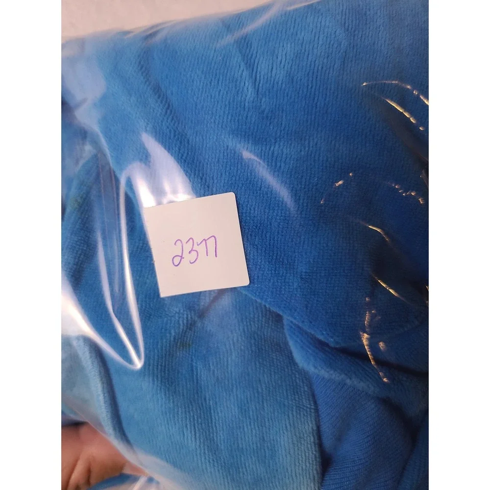 VTG Benay's Basics Footed Sleeper Kids Blue Velour Zip Up Pajamas Y2K Retro 90s